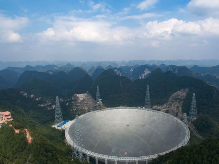 The Five-hundred-metre Aperture Spherical Radio Telescope (FAST) in Pingtang, in southwestern China's Guizhou province. Photo: AFP