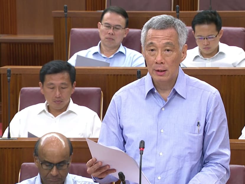 Still image taken from video of Prime Minister Lee Hsien Loong speaking at Parliament.