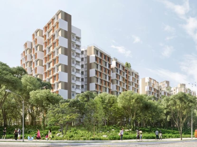 An artist's impression of Plantation Grove estate in Tengah. Located along the Forest Fringe in Plantation District, it is the first of five housing districts to be launched in the new town.