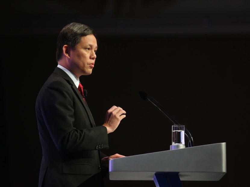 Trade and Industry Minister Chan Chun Sing speaking at the Singapore Perspectives conference on Jan 20.