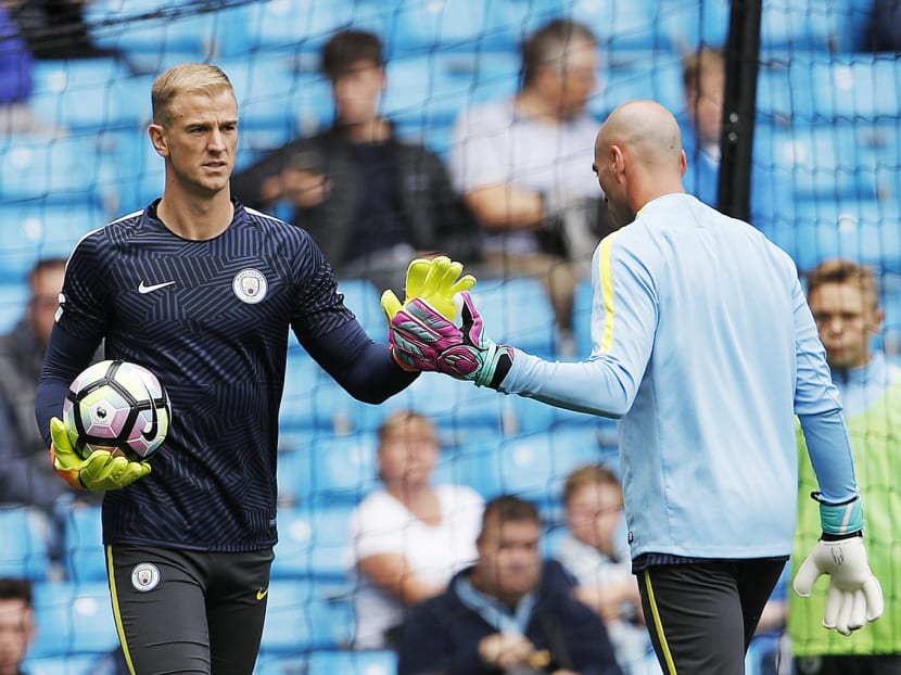 Manchester City's Joe Hart (left) and Willy Caballero. Photo: Action Images via Reuters