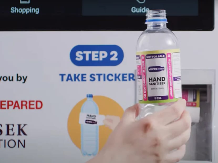 Residents can collect 500ml of free hand sanitiser from 108 vending machines across the island between April 12 and Apr 25. Residents can collect 500ml of free hand sanitiser from 108 vending machines across the island between April 12 and Apr 25.
