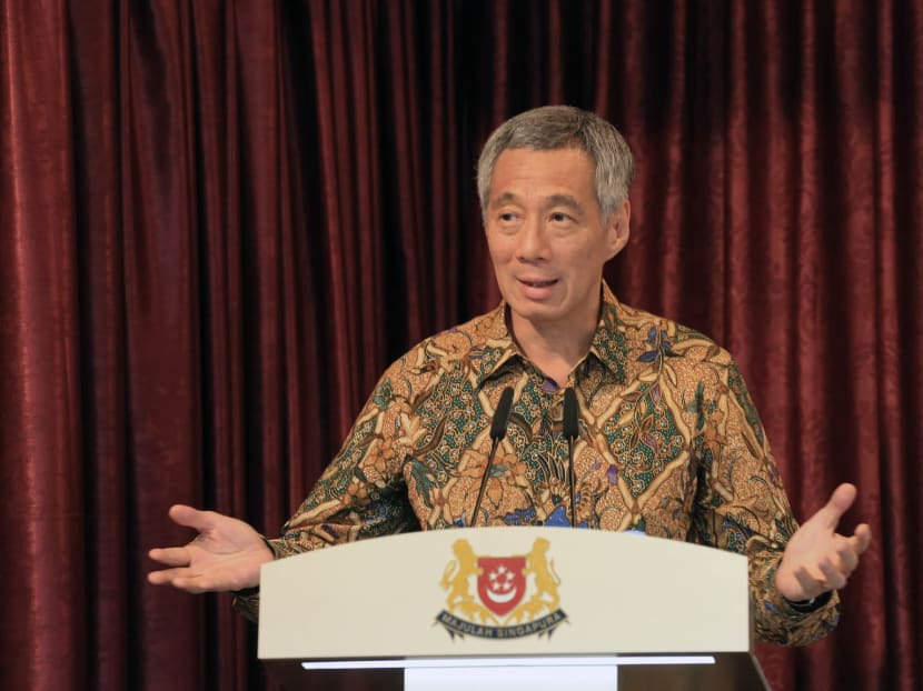 Prime Minister Lee Hsien Loong speaks at the closing dinner of the East Asia Summit Symposium on Religious Rehabilitation and Social Reintegration at Khadijah Mosque on 17 April 2015. Photo: Wee Teck Hian Prime Minister Lee Hsien Loong speaks at the closing dinner of the East Asia Summit Symposium on Religious Rehabilitation and Social Reintegration at Khadijah Mosque on 17 April 2015. Photo: Wee Teck Hian