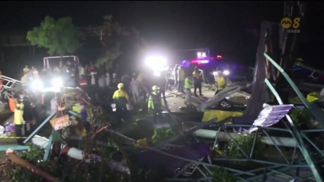 曼谷学校体育馆屋顶坍塌 导致七人死至少18人受伤