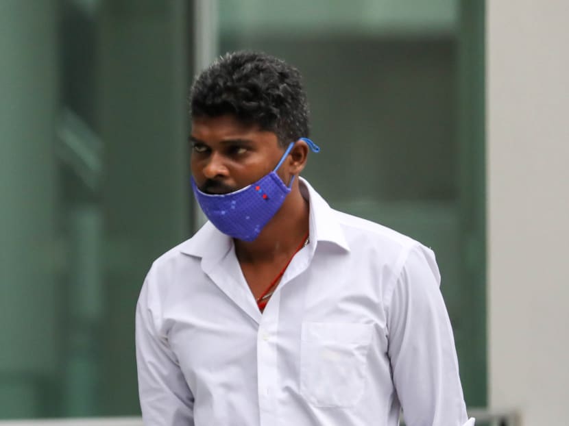 Rajamanickam Suresh Kumar arriving at the State Courts on May 19, 2021.