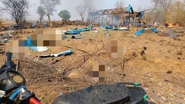 缅甸一个村庄遭空袭 导致30多人死伤