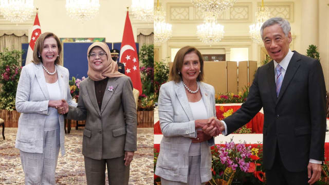 佩洛西与哈莉玛总统和李总理会晤