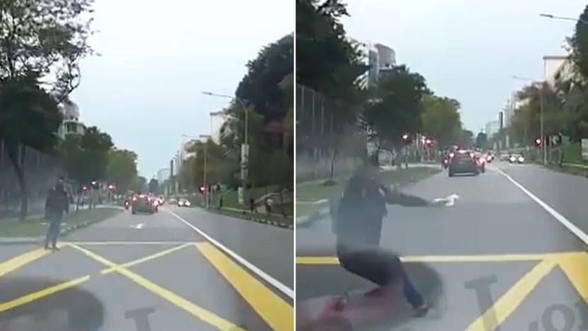 Police investigating case of man seen in viral video running into car's path in Serangoon North