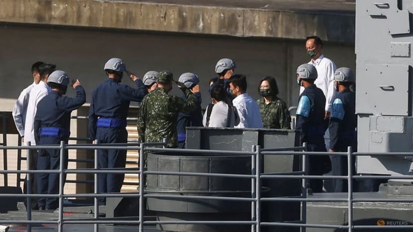 Taiwan president oversees drills on warship, lauds determination for defence Taiwan president oversees drills on warship, lauds determination for defence