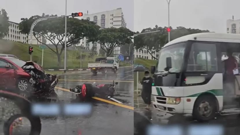 2 dibawa ke hospital ekoran nahas libat 3 kenderaan di Tampines; pemandu bas mini bantu siasatan polis