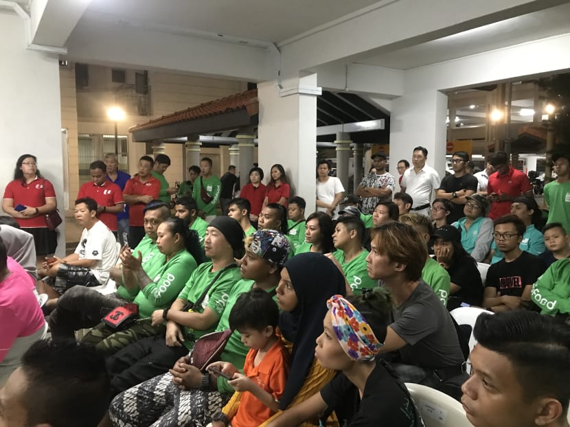 Food-delivery riders at a meet-the-people session in Taman Jurong on Nov 11, 2019. In a 10-page appeal letter to be submitted to the authorities, the group of riders said that “without improvement to the current infrastructure, there will be no real solution to the problem brought about by errant PMD users".