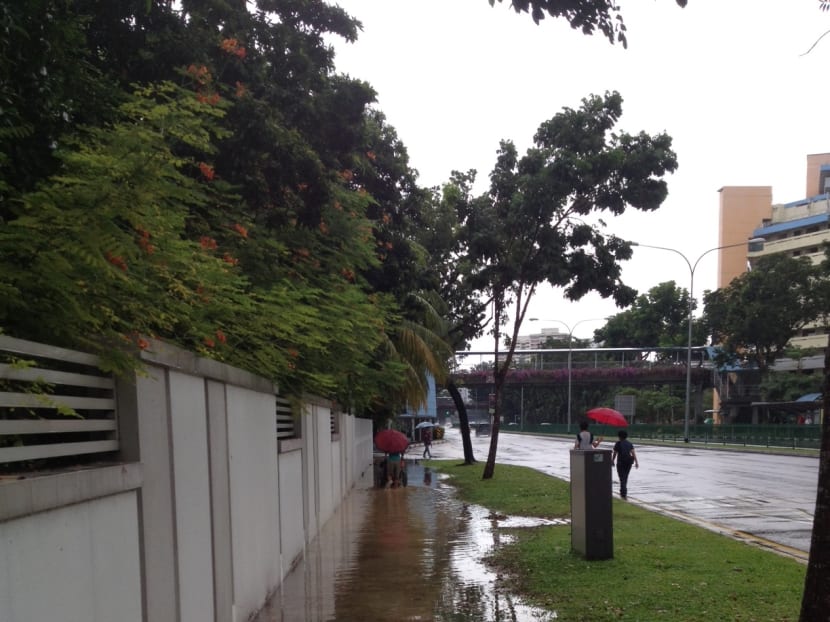 Showers trigger flash floods in eastern Singapore