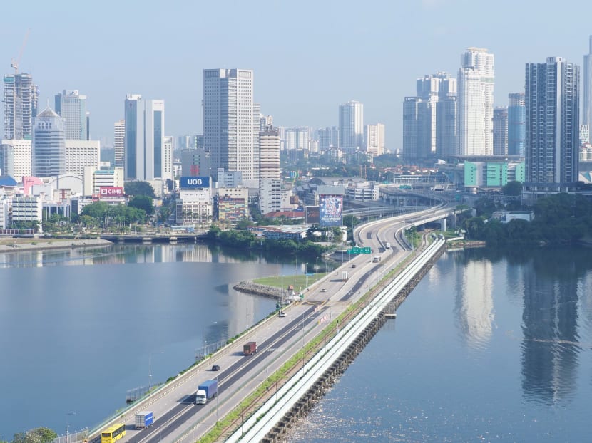 A view of the Causeway after traffic passes Singapore's Woodlands Checkpoint to head to Johor Baru, Malaysia.