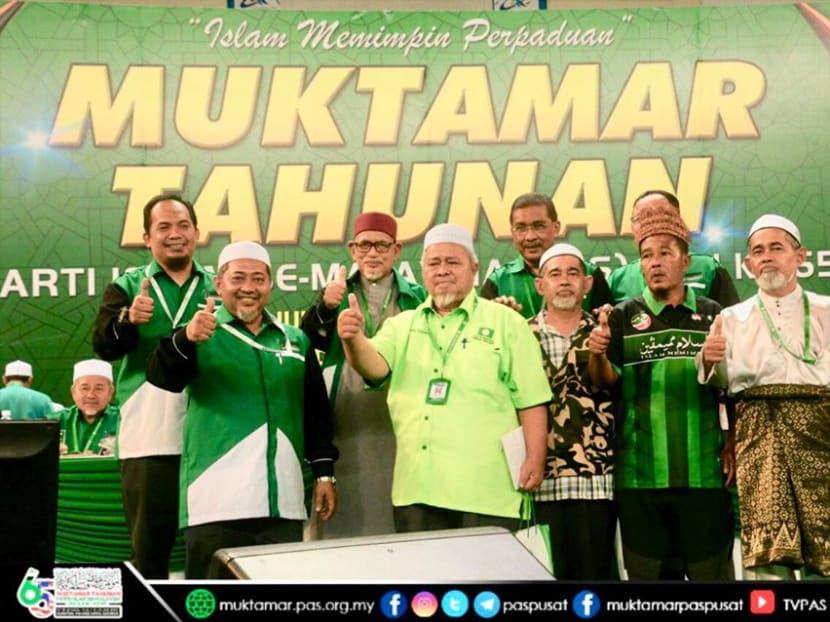 PAS president Abdul Hadi Awang (third from left) called on members to brace themselves for an early election that many anticipate could be called between 2020 and 2021.