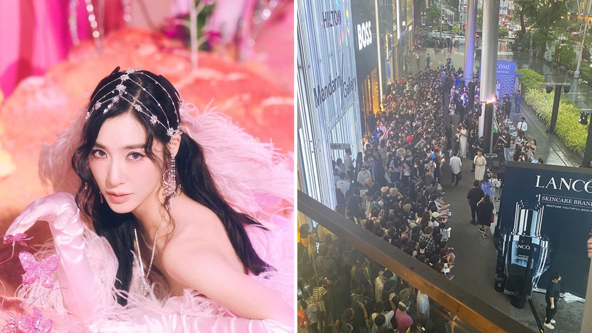 Fans brave rain to greet SNSD s Tiffany Young on Orchard Road though some criticise running of event TODAY