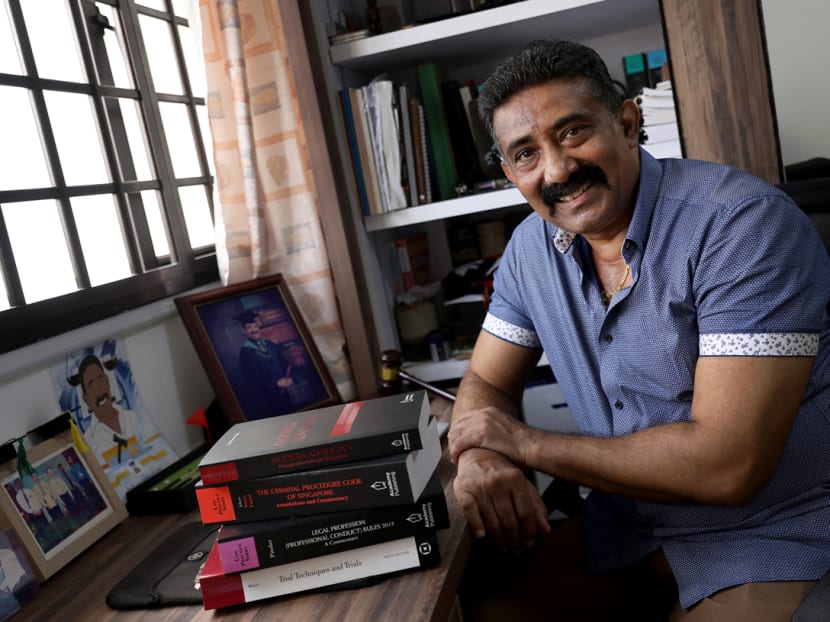Mr Rajoo Ravindran, 59, is from the first batch of graduates from the SUSS Juris Doctor law programme. Mr Rajoo Ravindran, 59, is from the first batch of graduates from the SUSS Juris Doctor law programme.