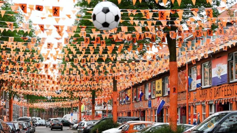 Football: Dutch street turns totally orange in support of national team Football: Dutch street turns totally orange in support of national team