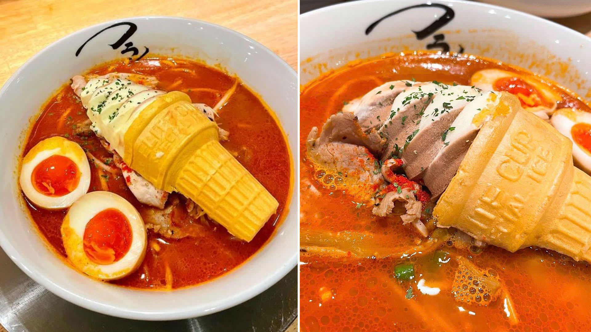 Japanese Restaurant Offers Spicy Ramen With A Whole Soft Serve Cone