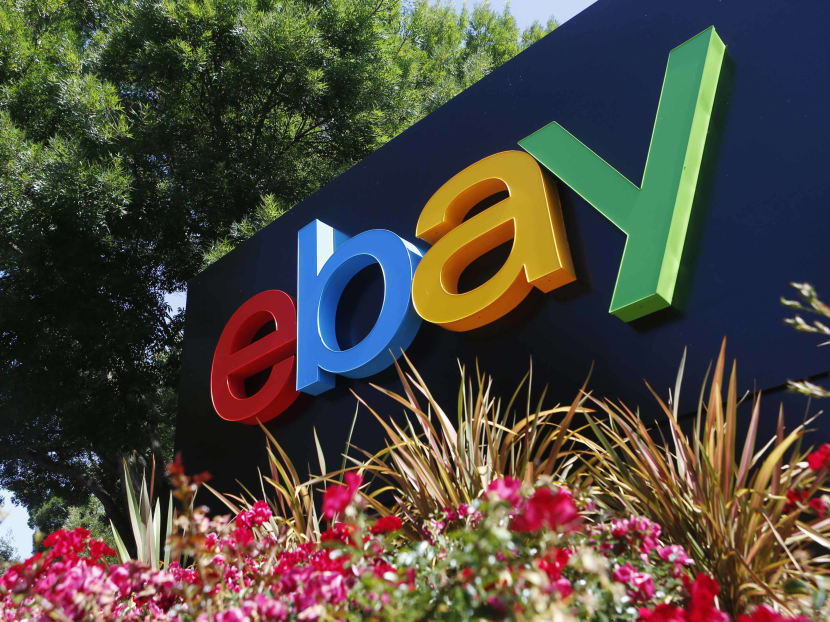 An eBay sign is seen at an office building in San Jose, California on May 28, 2014. Photo Reuters