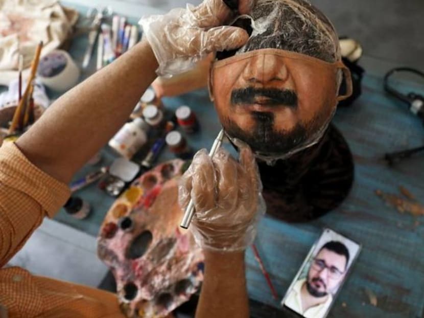 Brazil artist paints masks for those who want to show their face Brazil artist paints masks for those who want to show their face
