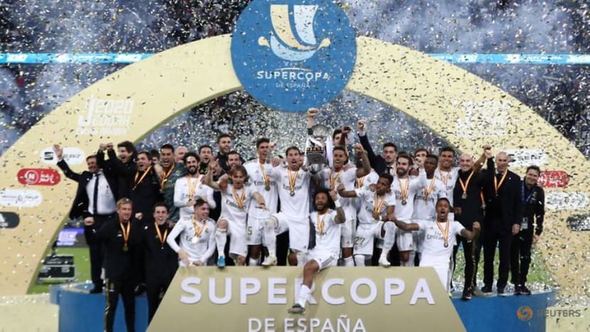 Soccer-Barca face Sociedad, Real Madrid get Bilbao in Super Cup draw Soccer-Barca face Sociedad, Real Madrid get Bilbao in Super Cup draw