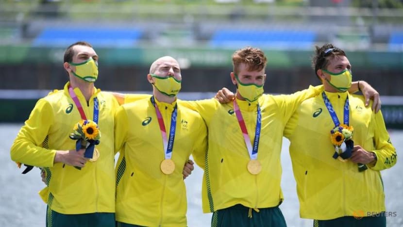 Olympics-Rowing-Britain's golden run in men's four ends, Australia triumphs Olympics-Rowing-Britain's golden run in men's four ends, Australia triumphs