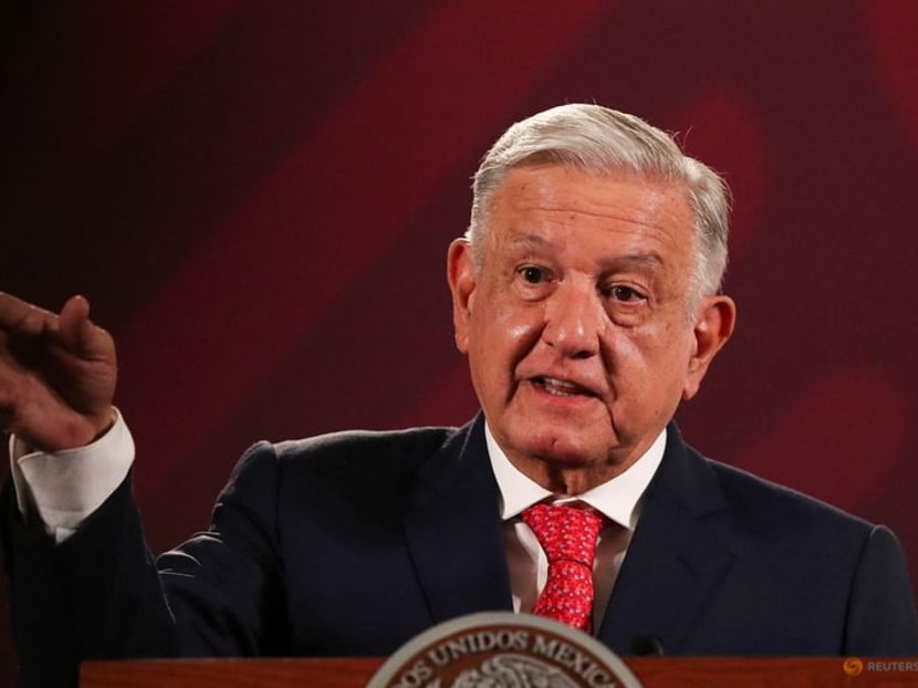 FILE PHOTO: Mexico's President Andres Manuel Lopez Obrador speaks during a press conference, at the National Palace in Mexico City, Mexico June 5, 2023. REUTERS/Henry Romero