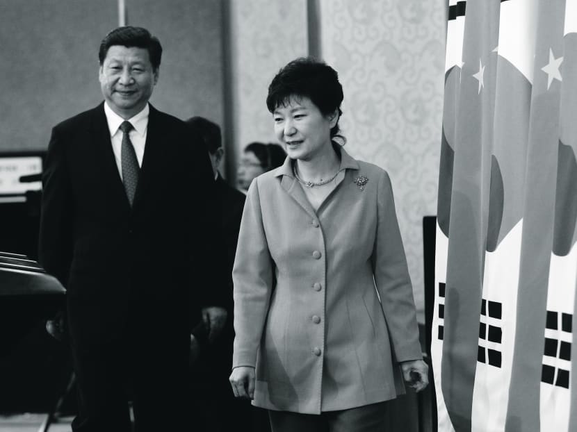 Mr Xi Jinping (left) and Ms Park Geun-hye both declared that they wanted the denuclearisation of North Korea during Mr Xi’s meeting in Seoul last week. PHOTO: AP
