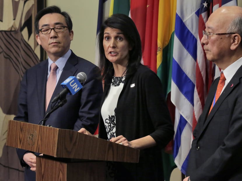 U.S. Ambassador Nikki Haley, centre. AP file photo