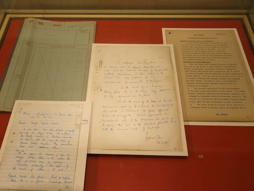 Parts of the Albatross file on display at a special exhibition at the National Museum of Singapore in 2015. Parts of the Albatross file on display at a special exhibition at the National Museum of Singapore in 2015.