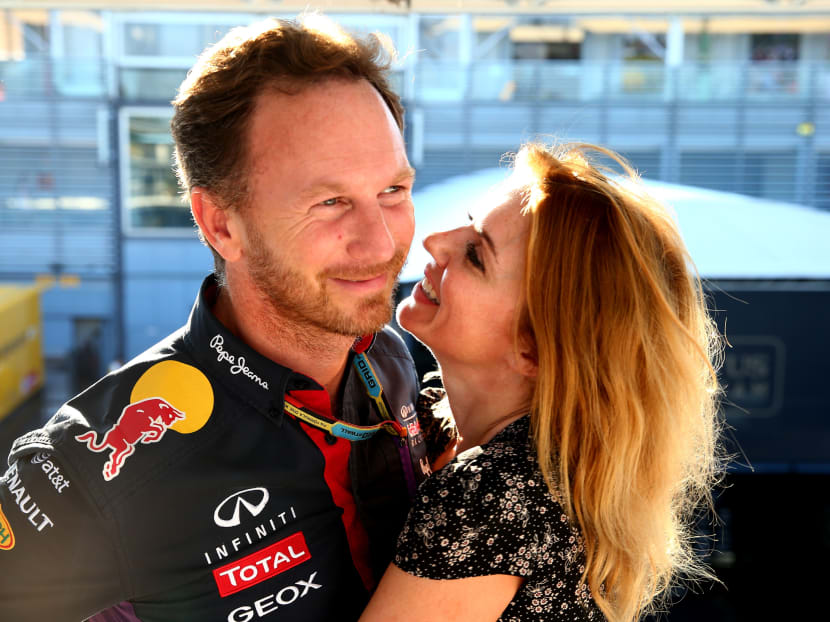 Former Spice Girl Geri Halliwell with Infiniti Red Bull Racing Team Principal Christian Horner at the Italian Grand Prix in Monza on Sept 7. Photo: Getty Images