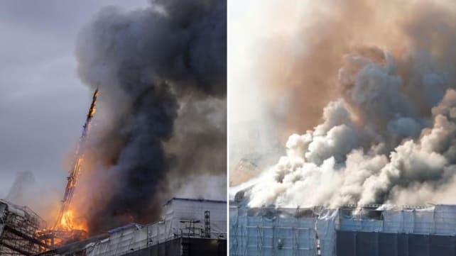 Massive fire engulfs Copenhagen's historic stock exchange