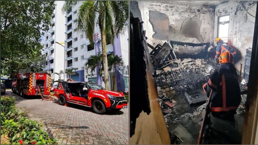 Resident taken to hospital after fire at Rivervale Drive flat in Sengkang Resident taken to hospital after fire at Rivervale Drive flat in Sengkang