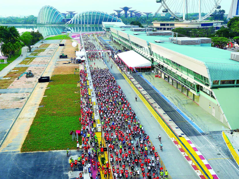 Nearly 12,000 people took part in this year’s Cycle Singapore race. Organisers believe the growing market here can accommodate two mass cycling events next year. Today file photo