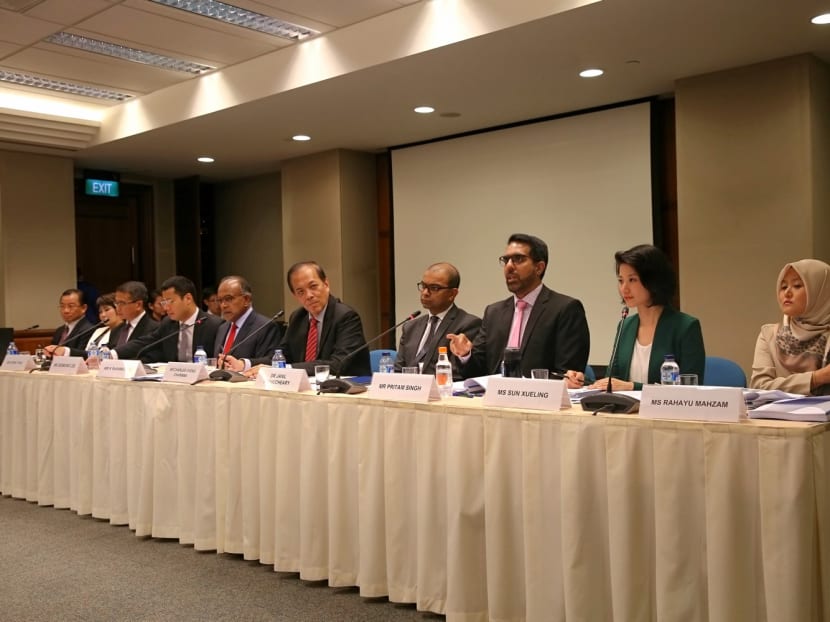 The 10-member Select Committee on Deliberate Online Falsehoods. Opposition leader Pritam Singh (third from R) said that as much as he agreed that local historian Thum Ping Tjin was singled out by the Select Committee studying online falsehoods, Dr Thum had also reserved “special treatment in his representation” for the ruling People’s Action Party.