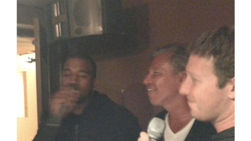 Kanye West and Mark Zuckerberg do karaoke