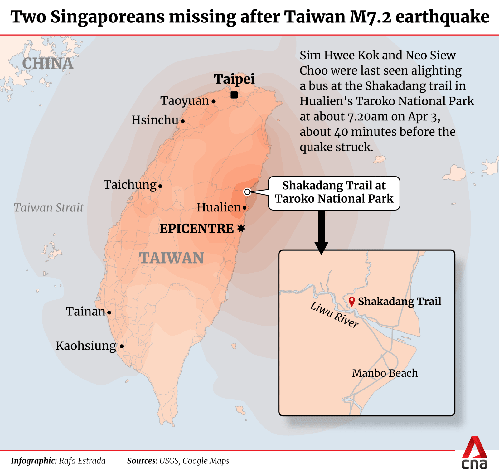 Taiwan earthquake: Missing Singapore couple only ones still unaccounted for
