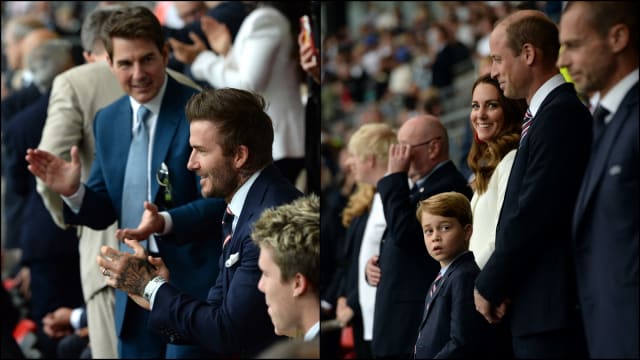 欧锦赛决赛夜　Tom Cruise、David Beckham罕见同框