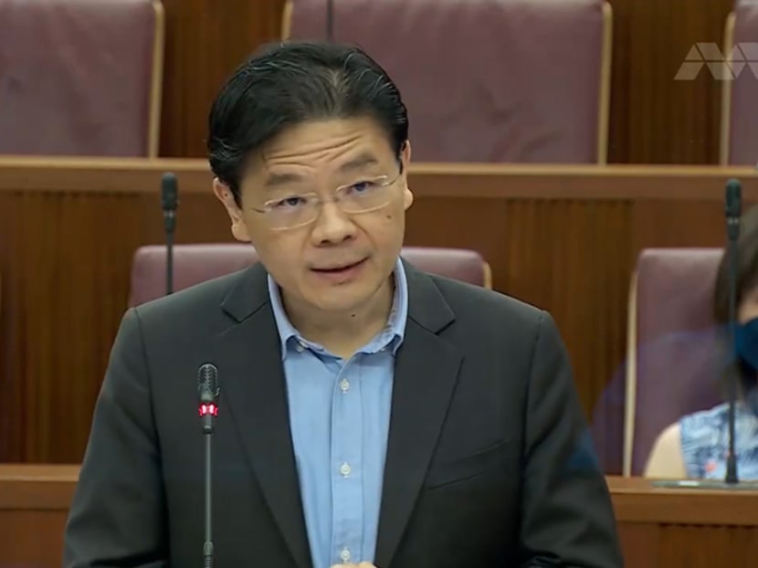 Finance Minister Lawrence Wong speaking in Parliament on March 2, 2022. Finance Minister Lawrence Wong speaking in Parliament on March 2, 2022.