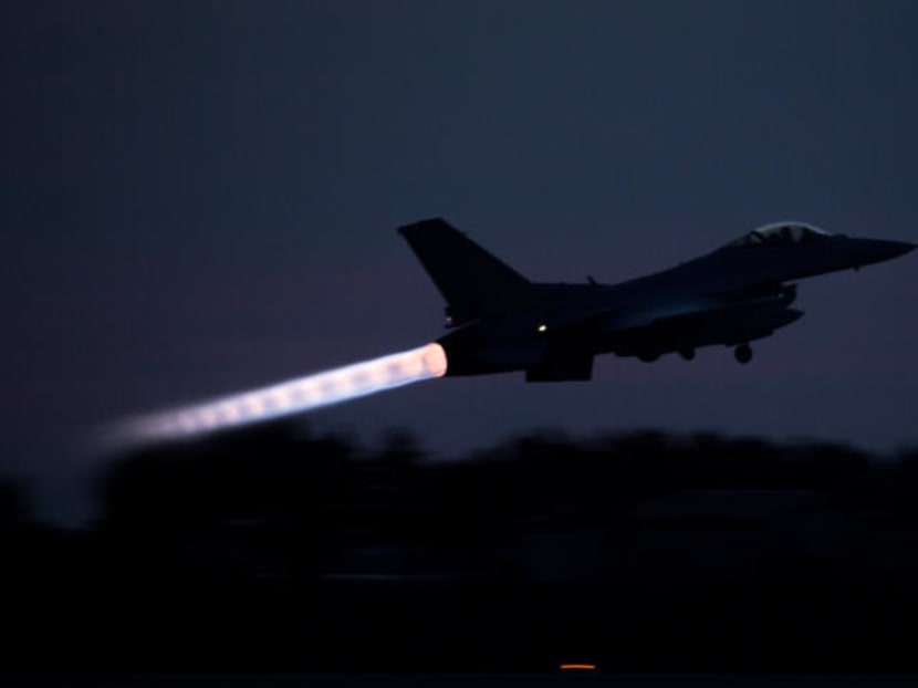 A Republic of Korea F-16 Fighting Falcon takes off during Exercise Max Thunder 17 at Gunsan Air Base, South Korea, April 26, 2017. A Republic of Korea F-16 Fighting Falcon takes off during Exercise Max Thunder 17 at Gunsan Air Base, South Korea, April 26, 2017.