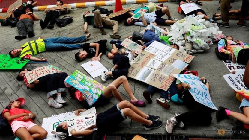 Young climate strikers 'drop dead' at Thai environment ministry Young climate strikers 'drop dead' at Thai environment ministry