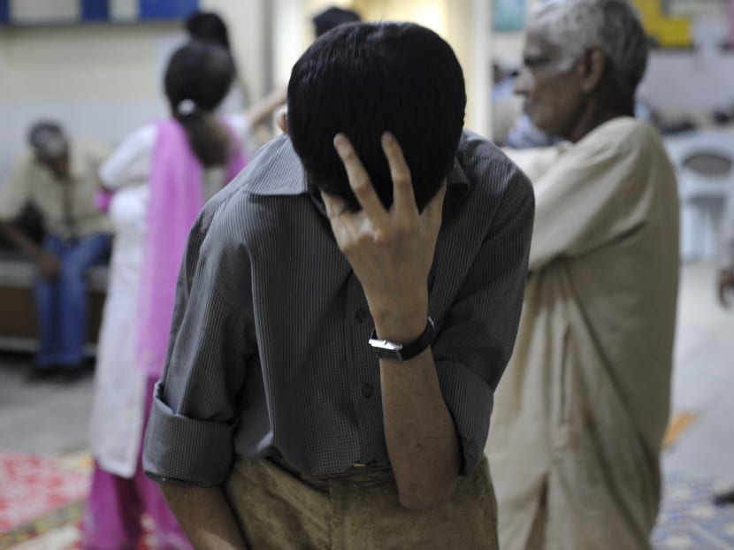 A mental health patient at an Indian hospital. Photo: AFP