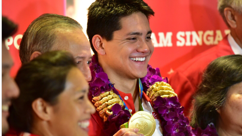 Singapore’s Olympic champion Joseph Schooling comes home