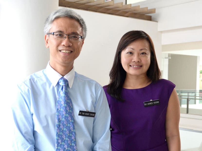 Dr Tan Ngiap Chuan (left), SHP’s director of research and Dr Agnes Koong, clinic director of SHP’s polyclinic at Marine Parade.