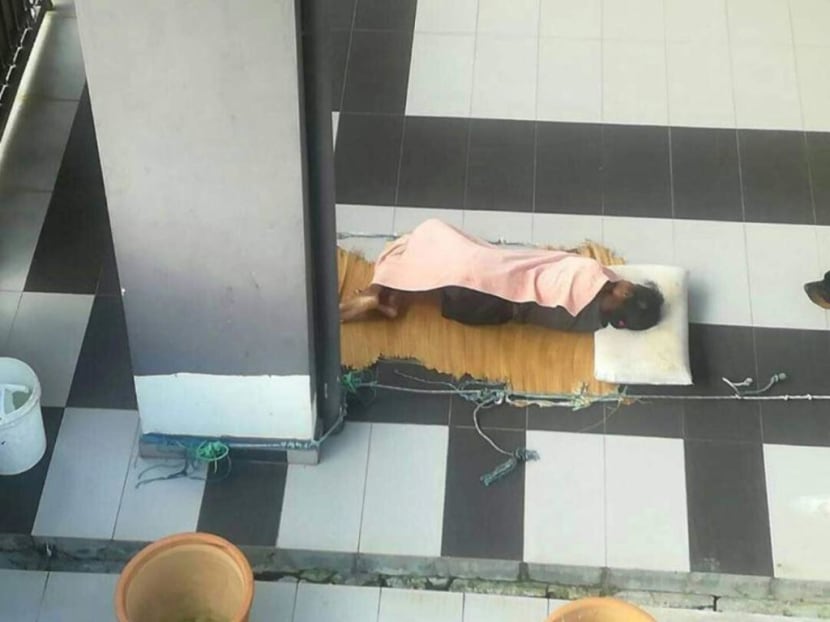 The woman had been forced to sleep in a covered car parking area attached to the house next to a dog. Photo: The Malay Mail Online (Courtesy of lawmaker Steven Sim)