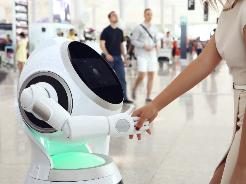 Cruzr is a cloud-based concierge robot that can be used in the services sector. Photos: IMDA