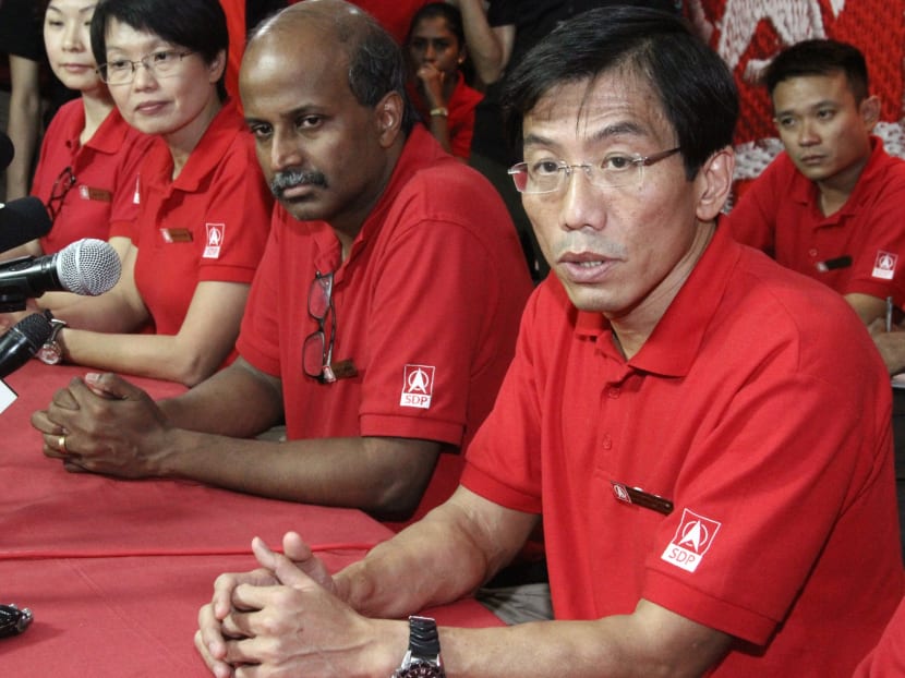 At a press conference after the voting results were released, SDP chief Chee Soon Juan said the party still believes in its message and approach to politics in Singapore. Photo: Daryl Kang