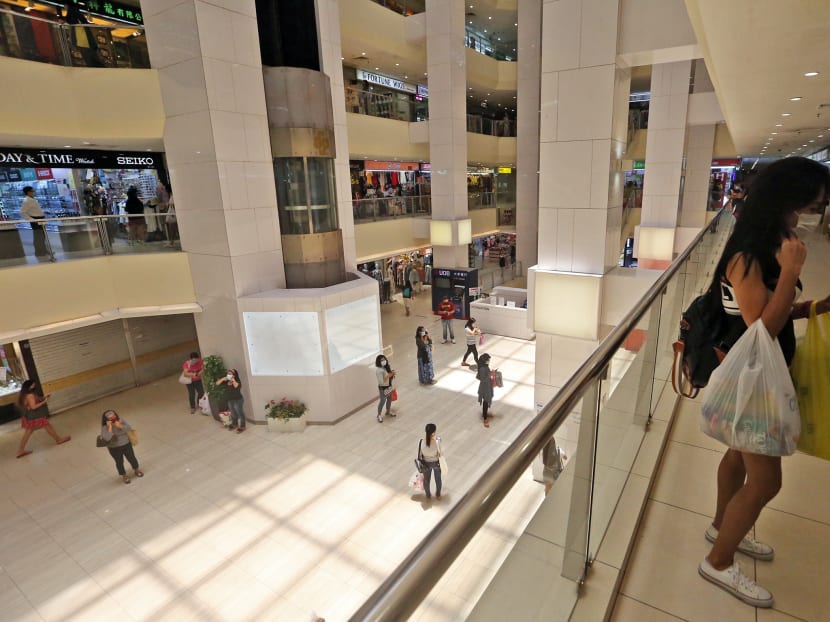 Ong Rica Mae Icamina is accused of meeting another person outside Lucky Plaza mall (pictured) in May 2020 during the circuit breaker to stem the spread of Covid-19. 