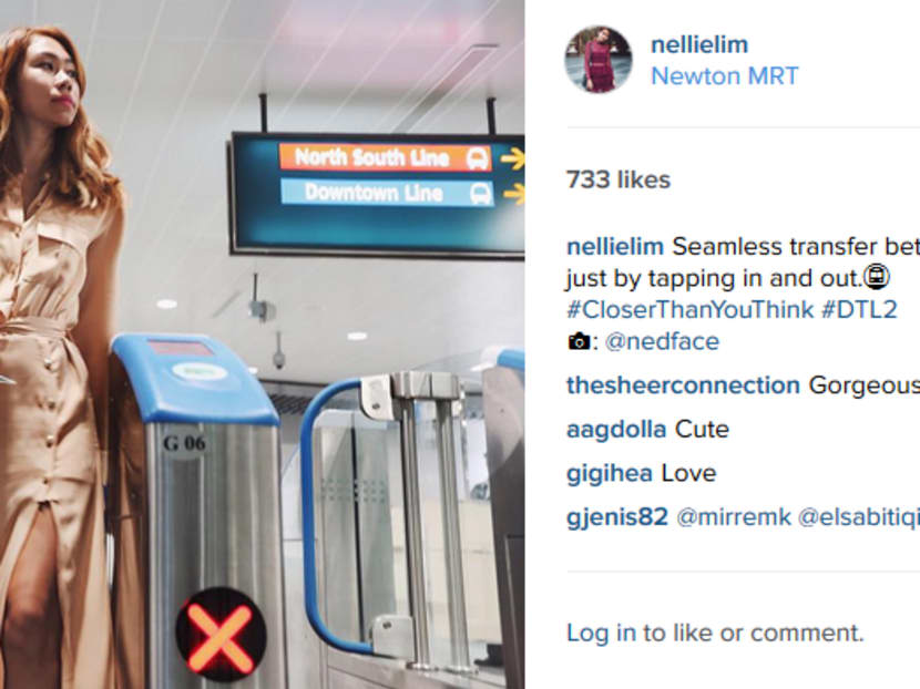 A screengrab showing fashion blogger Nellie Lim's collaboration with the Land Transport Authority for the opening of Downtown Line 2.