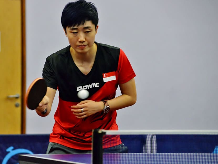 The Singapore Table Tennis Association is looking to veteran Feng Tianwei to deliver at least a medal in the singles match at Rio Games. Photo: Robin Choo